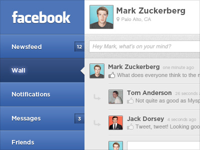 Facebook for iPad app facebook ipad social ui web