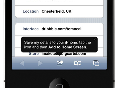 iPhone redirect website app interface ios ui website