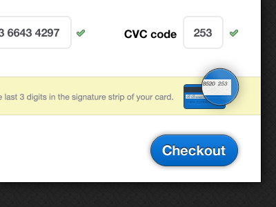 CVC Code card cart checkout payment shop