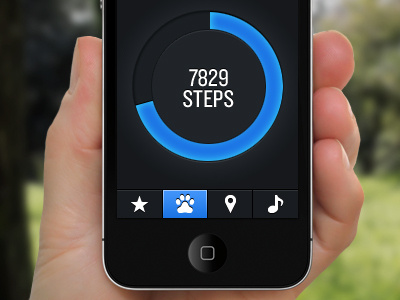 Pedometer Concept app fitness ios iphone percentage progress steps