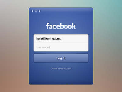 Facebook Login button field form modal password social username
