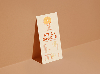 Atlas Bagels Menu bagels brand design branding design illustration menu menu design mockup typography