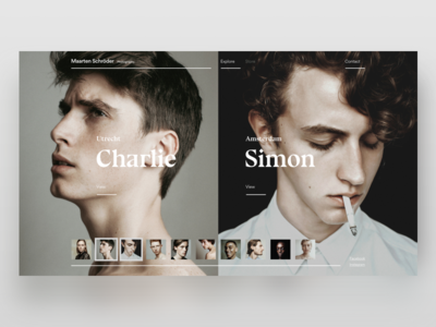 Model Explore Section app art direction drag fashion minimal model scroll ui ux web