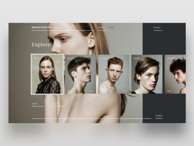 Maarten Schröder Gallery app explore gallery minimal model photography type ui web