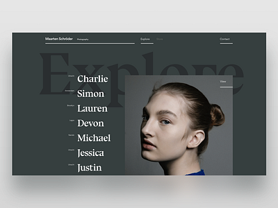 Type Gallery Option art direction explore fashion gallery minimal model type ui ux web