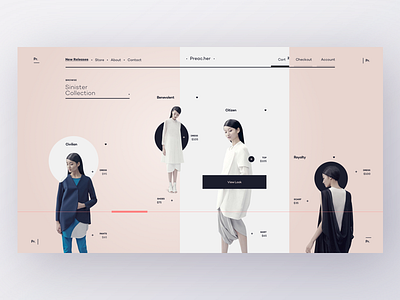 Exploration Gallery app desktop fashion light lookbook minimal transition ui ux web