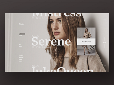 Rogue - Collections Page brand collections fashion fullscreen gallery minimal model type ui ux web