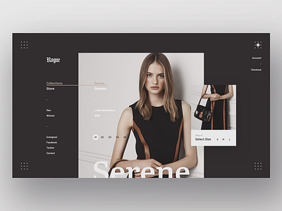 Rogue - Item Page black cart fashion gallery minimal mobile model shopping ui ux web