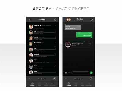Spotify Chat Concept app design minimal mobile ui ux