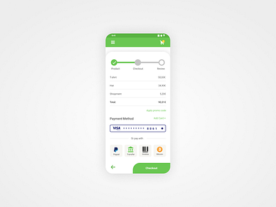 Daily UI 02 - Credit Card Checkout app clean design flat minimal mobile ui ux vector web