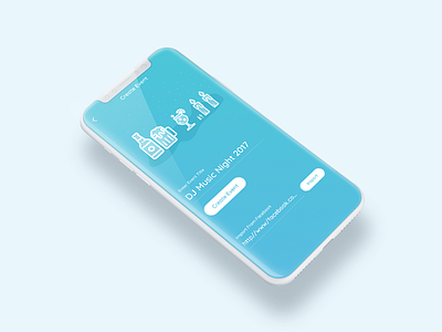 Dribble #007 create event event event app iphonex mock light blue
