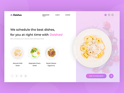 FoodApp-Landing Page animation app branding design flat icon illustrations logo ui ux vector web