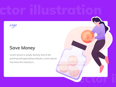 Save Money and Financial service Flat illustration