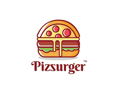 Pizzurger design illustration logo typography