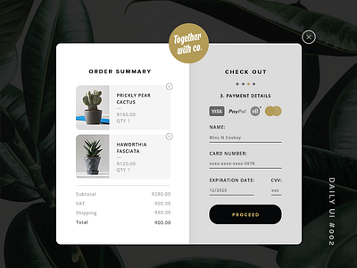Daily Ui 002 checkout creditcard dailyui digitaldesign ecommerse form graphicdesign layout popup ui uidesign