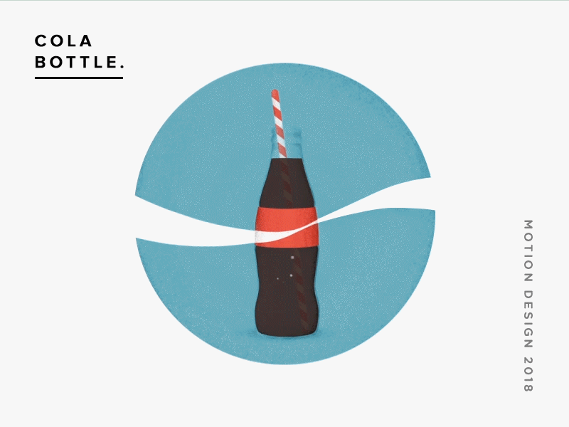Cola Bottle bubbles cola illustration liquid motion motiondesign straw