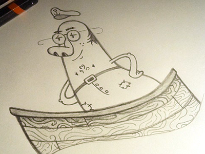 Smug Life boat captain character character design chest hair illustration nipples sketch wood