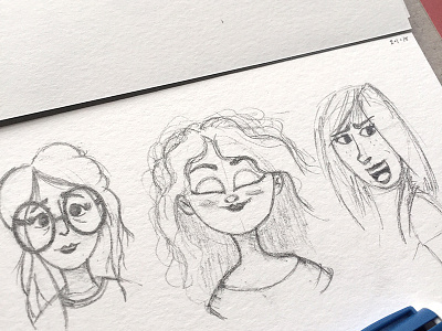 Character Concepts character design girls glasses pencil portrait sketch