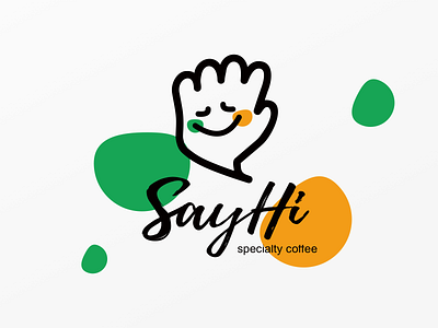 sayhi coffee logo branding design icon