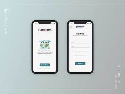 #001 Sign Up — Daily UI Challenge dailyui design interface mobile mobileui plan signup sketch travel ui web