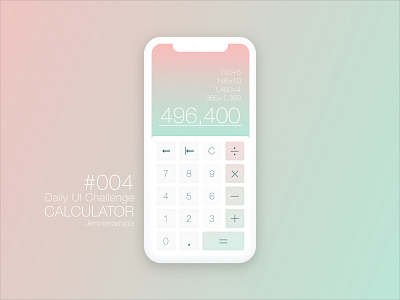 #004 Calculator — Daily UI Challenge 004 appdesign calculator dailyui design interface mobile sketch ui userinterface web web design