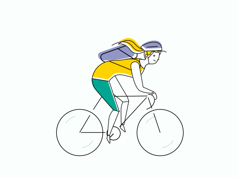 RoboMG Talent Centraal: Loop 01 animation athlete bike character cycling loop outline robomg sport vector