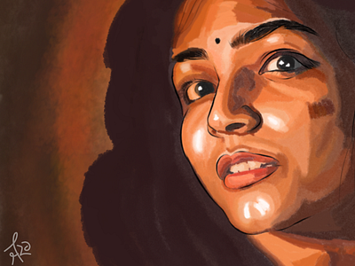 Portrait of Rajisha Vijayan art infinite painter portrait water color