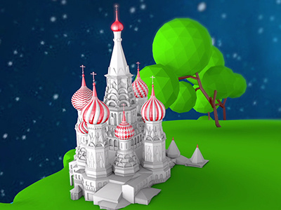 Russia 3d 4d animation c4d cinema design gold golden graphics modeling motion russia