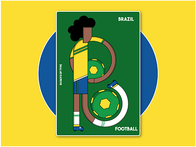 Brazil - Football 36daysoftype art brazil football graphic illustrator letter b type type b typography