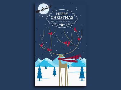 Merry Christmas animation art character animation christmas christmas ball design designer freelance design gazelle graphic graphic design illustration poster poster art poster collection