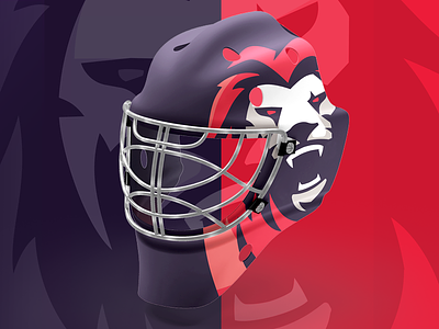 Lions Hockey branding helmet illustration logo mascot vector