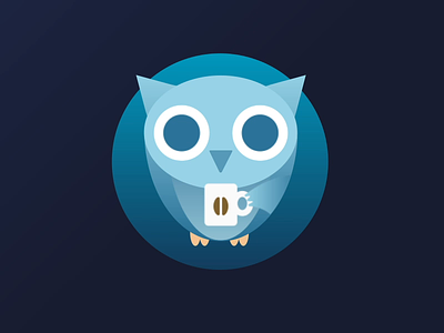 Morning coffee animation app design illustration online owl vector