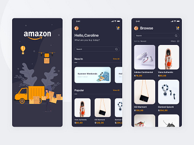 Amazon Shopping App amazon app card clean design illustration interface mobile mobile design product shopping ui ux