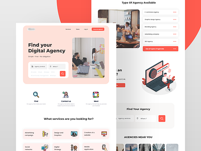 Finder of digital agency adobe agency website app digital illustration interface redesign sketch ui web design webdesign website xd