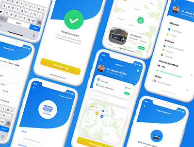 BusTracker app UI Kit adobe bus design interface mobile sketch tracker app transport ui uidesign ux uxdesign xd