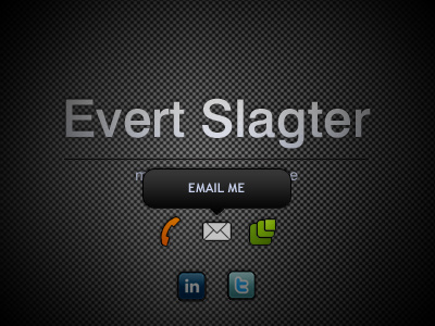 Ever Slagter business card website coming soon ui