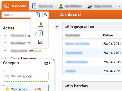 Dashboard, search domain