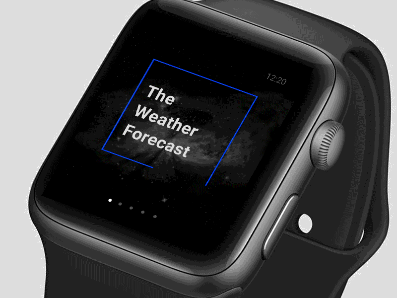 Apple Watch dynamic elastic electricity rotate stars ui ux watch weather