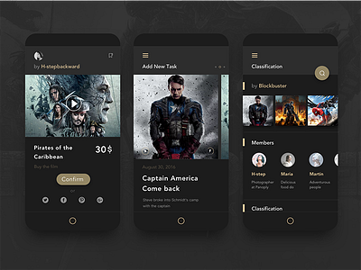 Let's see the movie action dynamic movie parallax phone ui ux