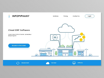 Landing Page business cloudapp erp illustration landing money website