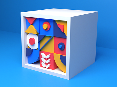 3D Geometric Abstract Composition 3d abstract art blender colorful design illustration render shape