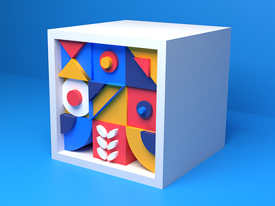 3D Geometric Abstract Composition