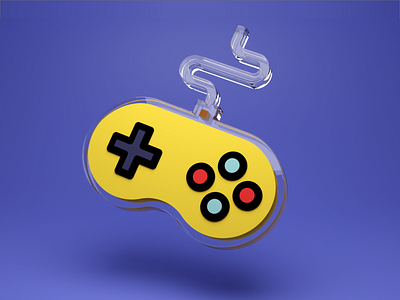 3D Old School Gaming Controller 3d b3d blender branding controller depth game games icon illustration smart