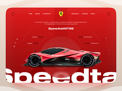 Ferrari Website Redesign car creative design ferrari landing page redesign sportcar supercar ui ui design uiux ux visual web design website