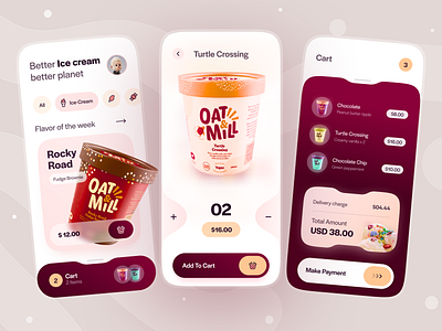 Ice Cream App Design - OAT & MILL