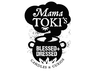 Mama Toki's Blessed and Dressed Candles & Curios black eclectic identity logo spiritual white