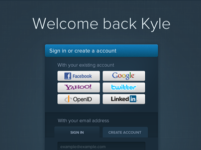 Social login concept