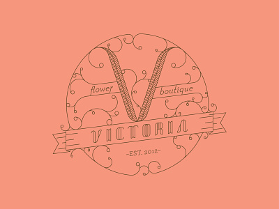 Victoria Florist Logo branding design graphic design illustration logo minimal typography