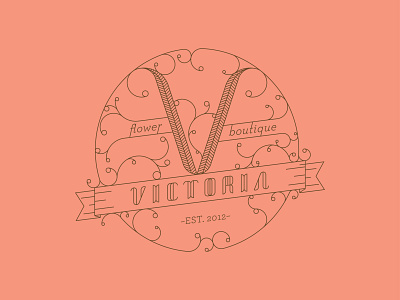 Victoria Florist Logo branding design graphic design illustration logo minimal typography