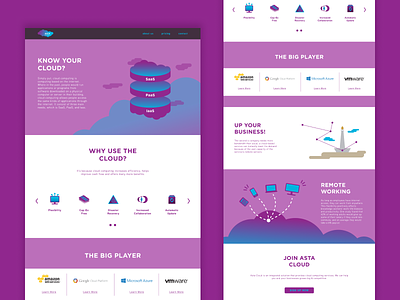Asta Cloud Landing Page branding design graphic design illustration landing page purple ui vector
